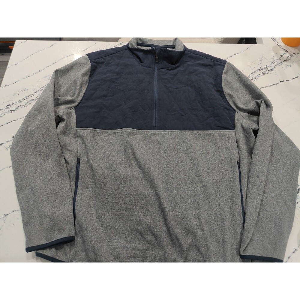 UNTUCKIT Tyrus Quarter Zip Pullover Mens Two-tone Blue/gray Fleece Size XL